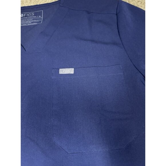 FIGS Scrub Top Navy Blue Casma Three Pocket V Neck Workwear XL READ - Picture 4 of 8